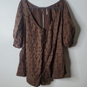 Free People Eyelet Bop Around Romper Brown. Jumpsuits & Rompers SIze M